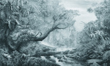 Fototapeta artystyczna Artemis drzewa las grafika