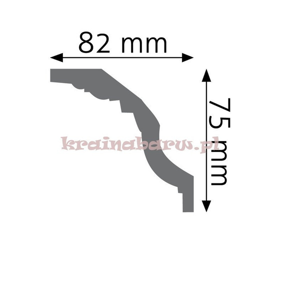 Listwa sufitowa gładka elastyczna LGG-01F 235 x 7,5 x 8,2cm