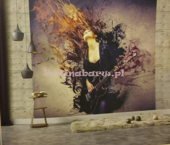 Fototapeta mural Dziewczyna z Elektryczną Gitarą Grunge