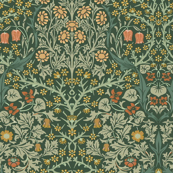  Tapeta William Morris 124252 kwiaty i liście