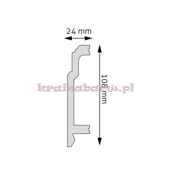 Listwa przypodłogowa LPC-26M 244 x 2,4 x 10,8cm