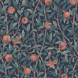  Tapeta William Morris 124259 ptaki i owoce granatu