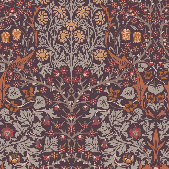  Tapeta William Morris 124249 kwiaty i liście