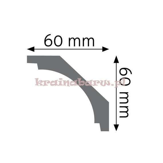 Listwa sufitowa gładka elastyczna LGG-15F 235 x 6 x 6cm