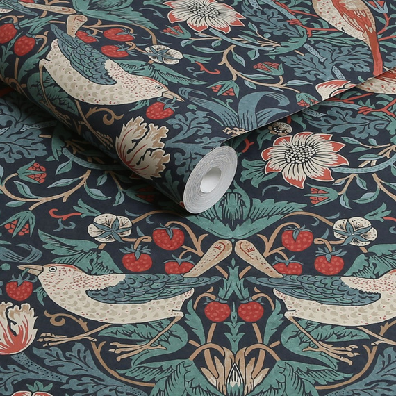  Tapeta William Morris 124231 ptaki i kwiaty